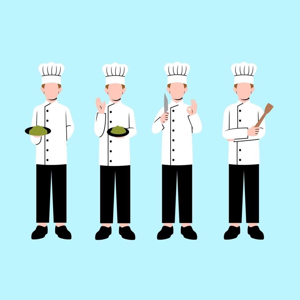 conjunto de personajes de chef masculino vector