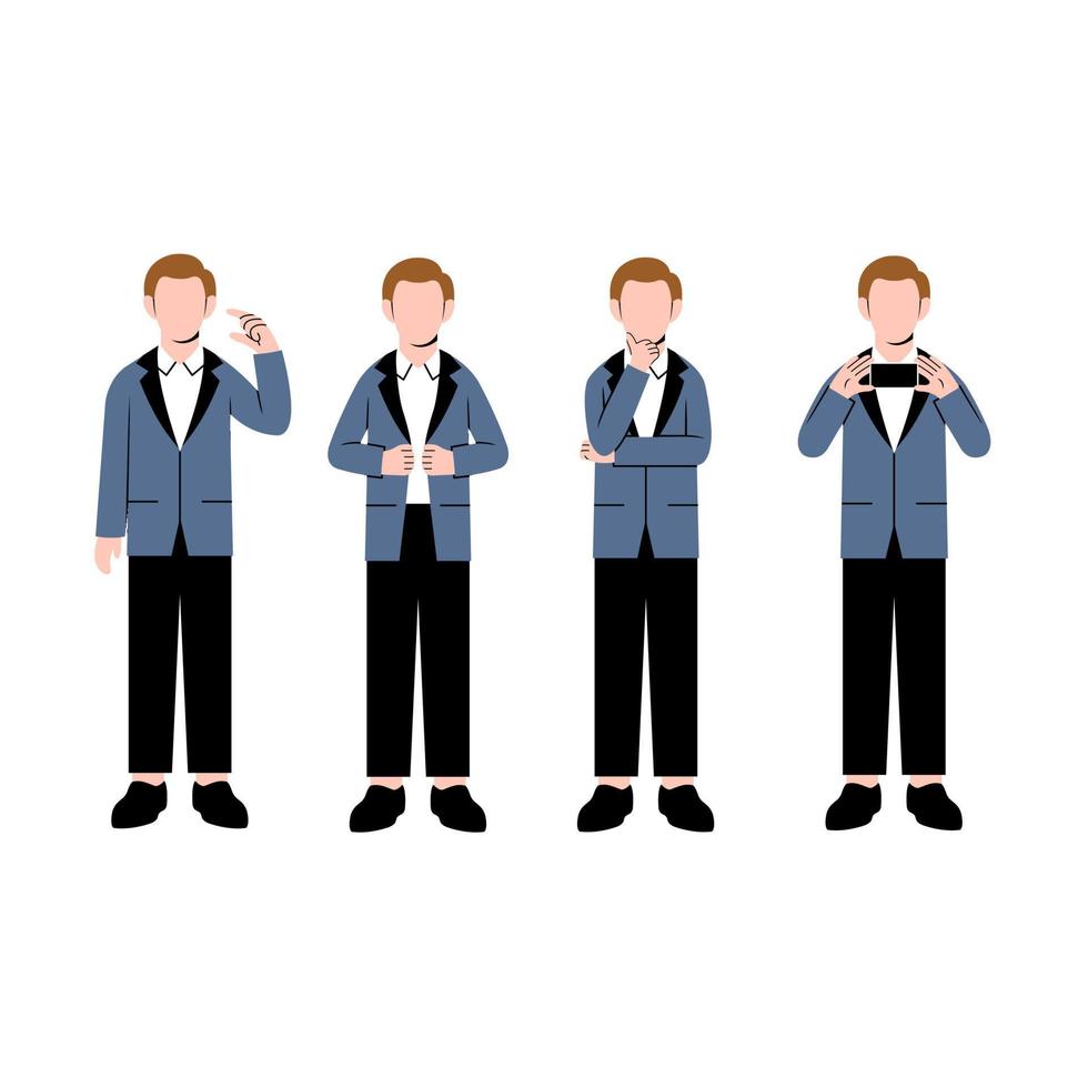 Set Of Businessman Character vector