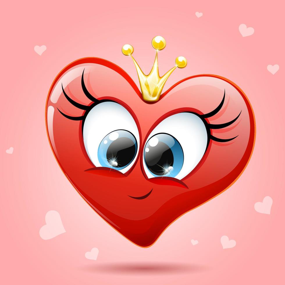 Cute heart Queen cartoon vector