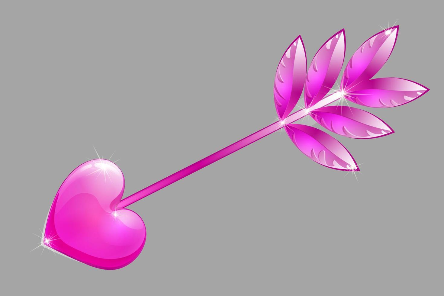 símbolo de flecha de cupido rosa de dibujos animados vector