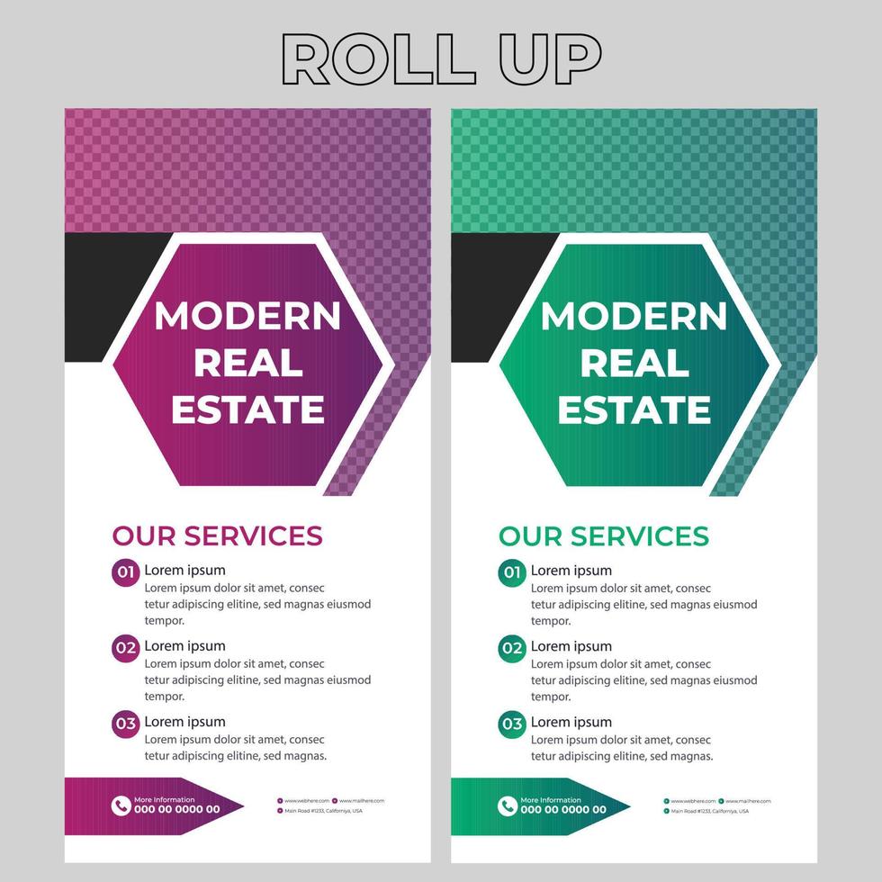 Real Estate Rollup Banner Signage Design vector