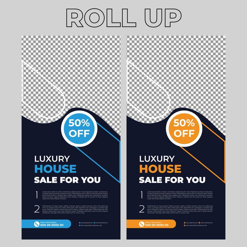 Real Estate Rollup Banner Signage Design vector