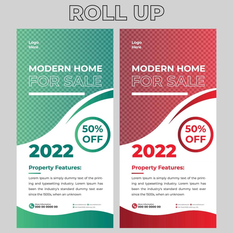 Real Estate Rollup Banner Signage Design vector