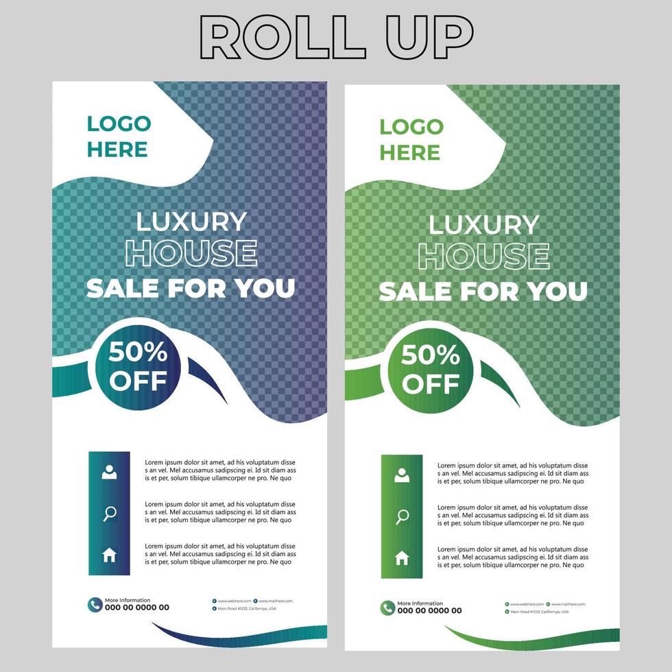 Real Estate Rollup Banner Signage Design vector