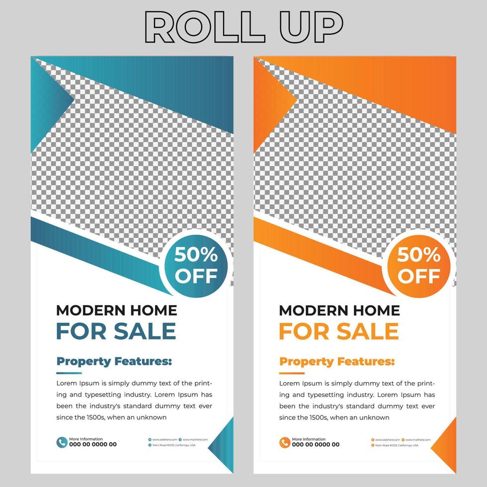 Real Estate Rollup Banner Signage Design vector