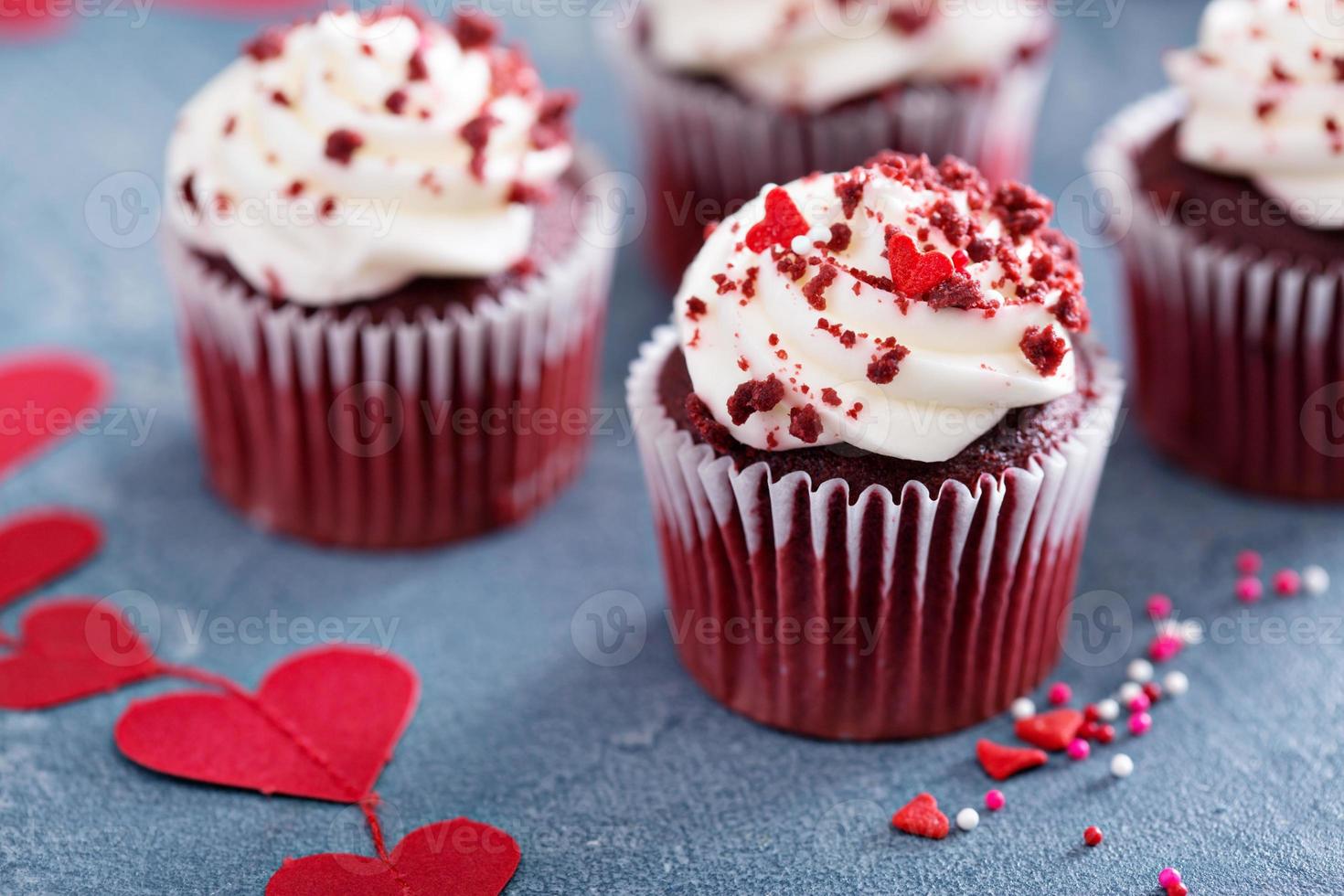 Red velvet cupcakes for Valentines day photo