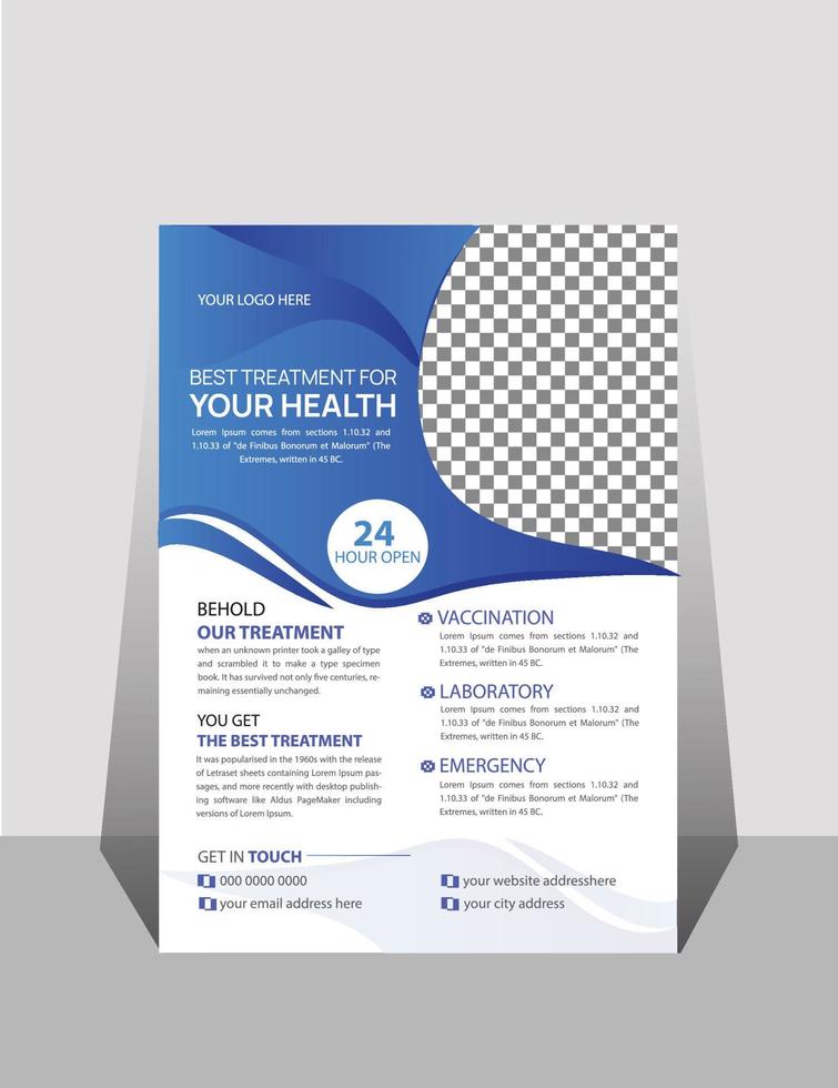 Medical flyer design template vector