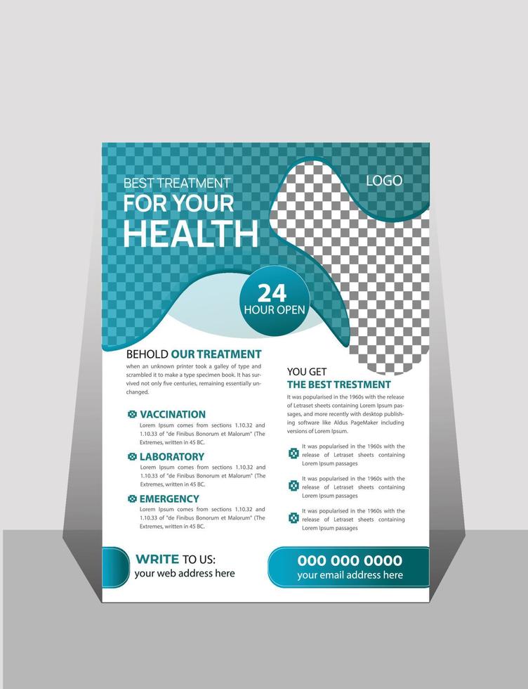 Medical health care flyer design template vector