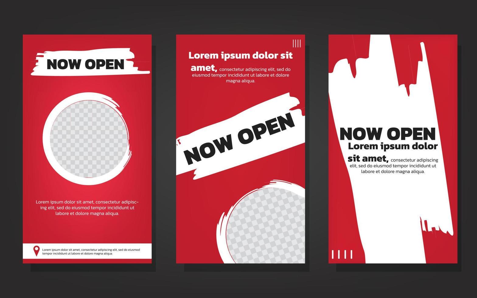 NOW OPEN BANNER TEMPLATE. SUITABLE FOR STORE OPENING ADVERTISING . VECTOR MODERN POSTER DESIGN