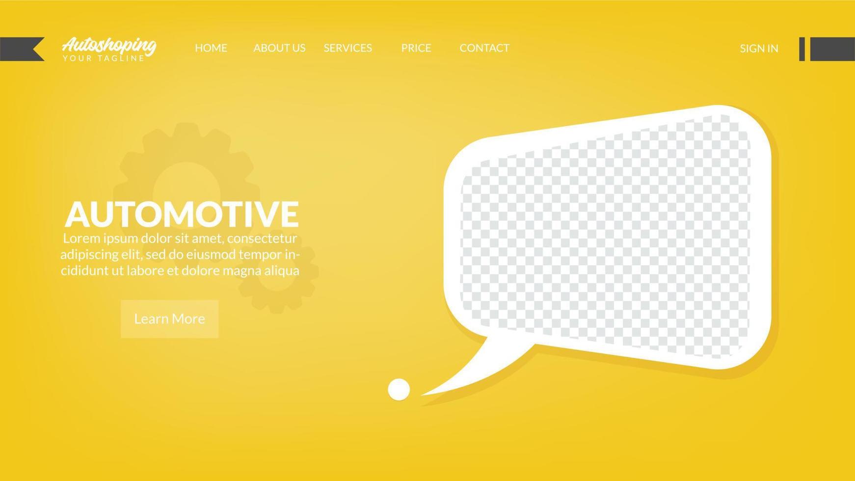 UI-UX TEMPLATE DESIGN FOR AUTOMOTIVE WEBSITE ON YELLOW COLOR BASE vector