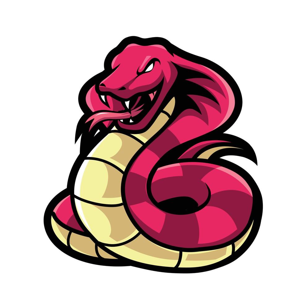 vector de la mascota de la serpiente cobra lista para atacar