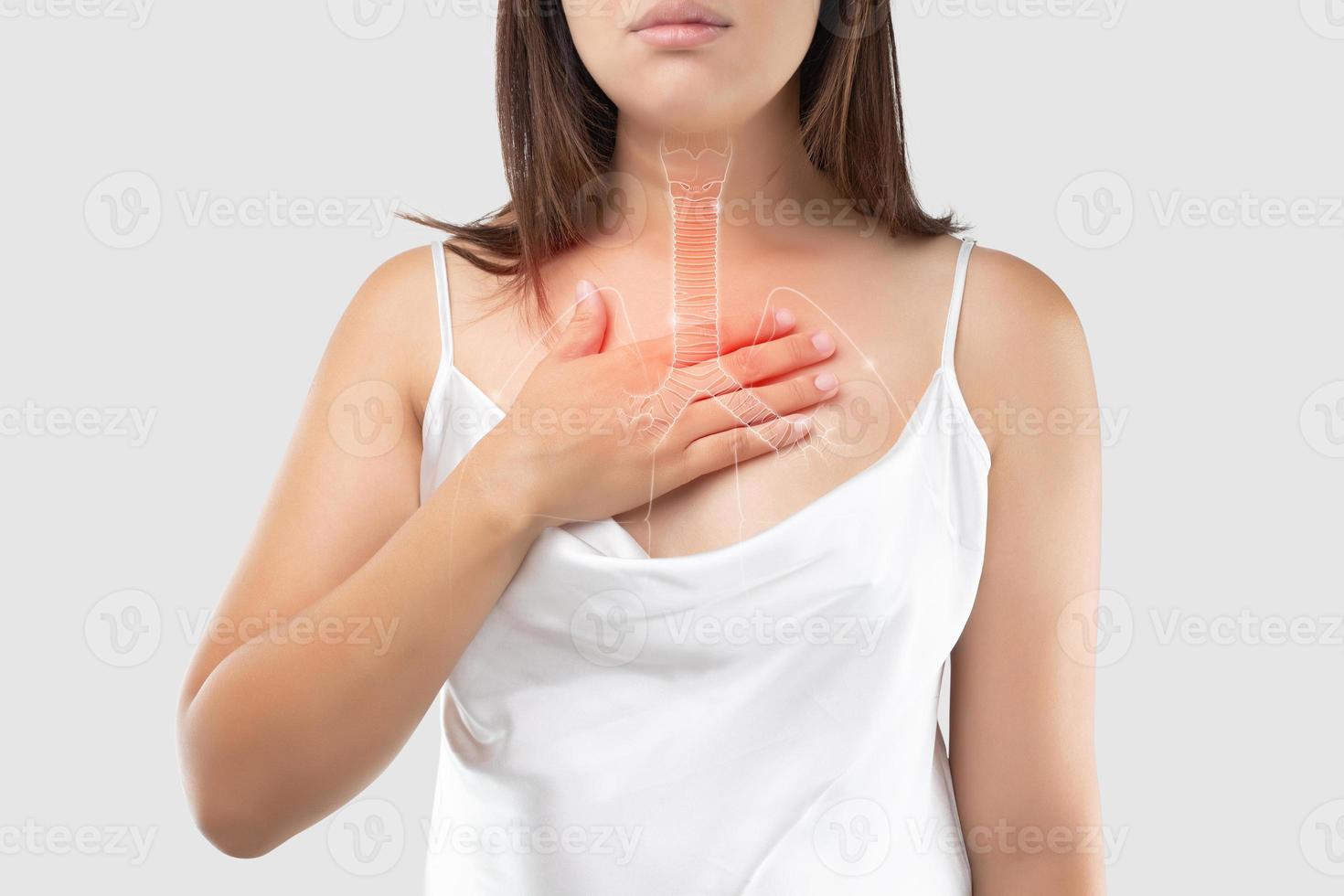 A woman has bronchitis. photo