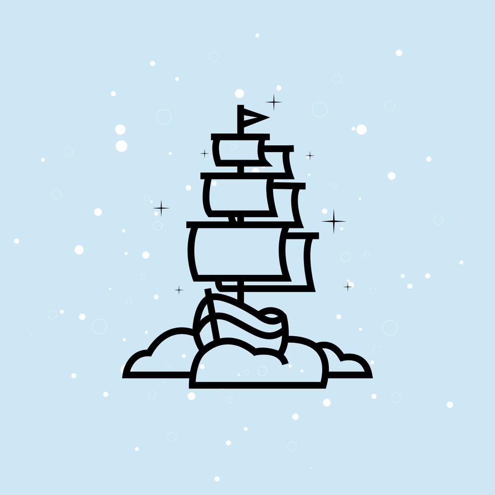 ship icon game isolated flat design vector illustration