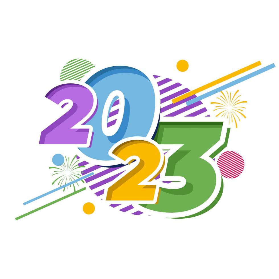 feliz año nuevo 2023. banner, volante, tarjeta de felicitación y plantilla de publicación de medios vector