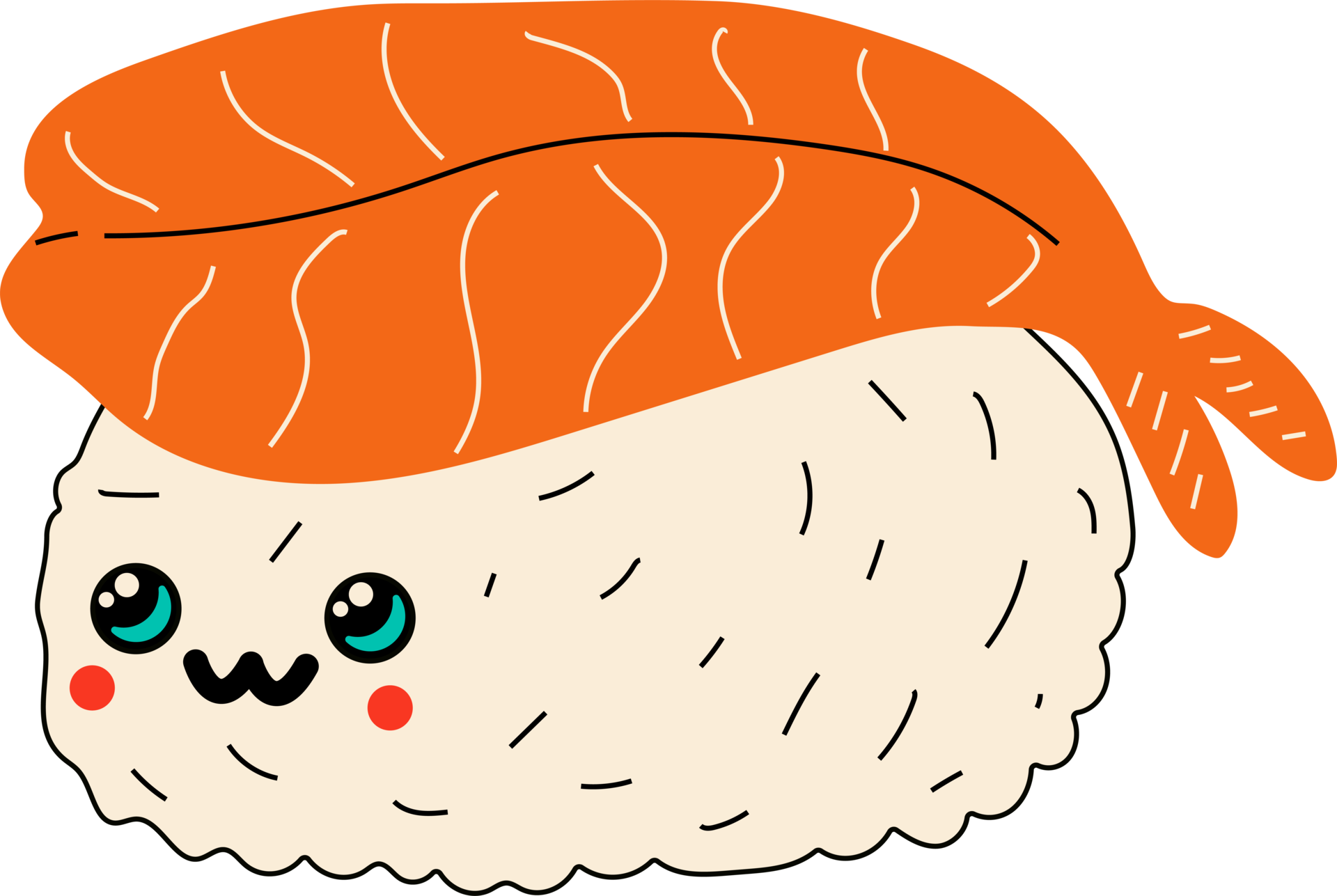 Free Cute happy funny smiling sushi,roll with kawaii eyes. PNG in ...