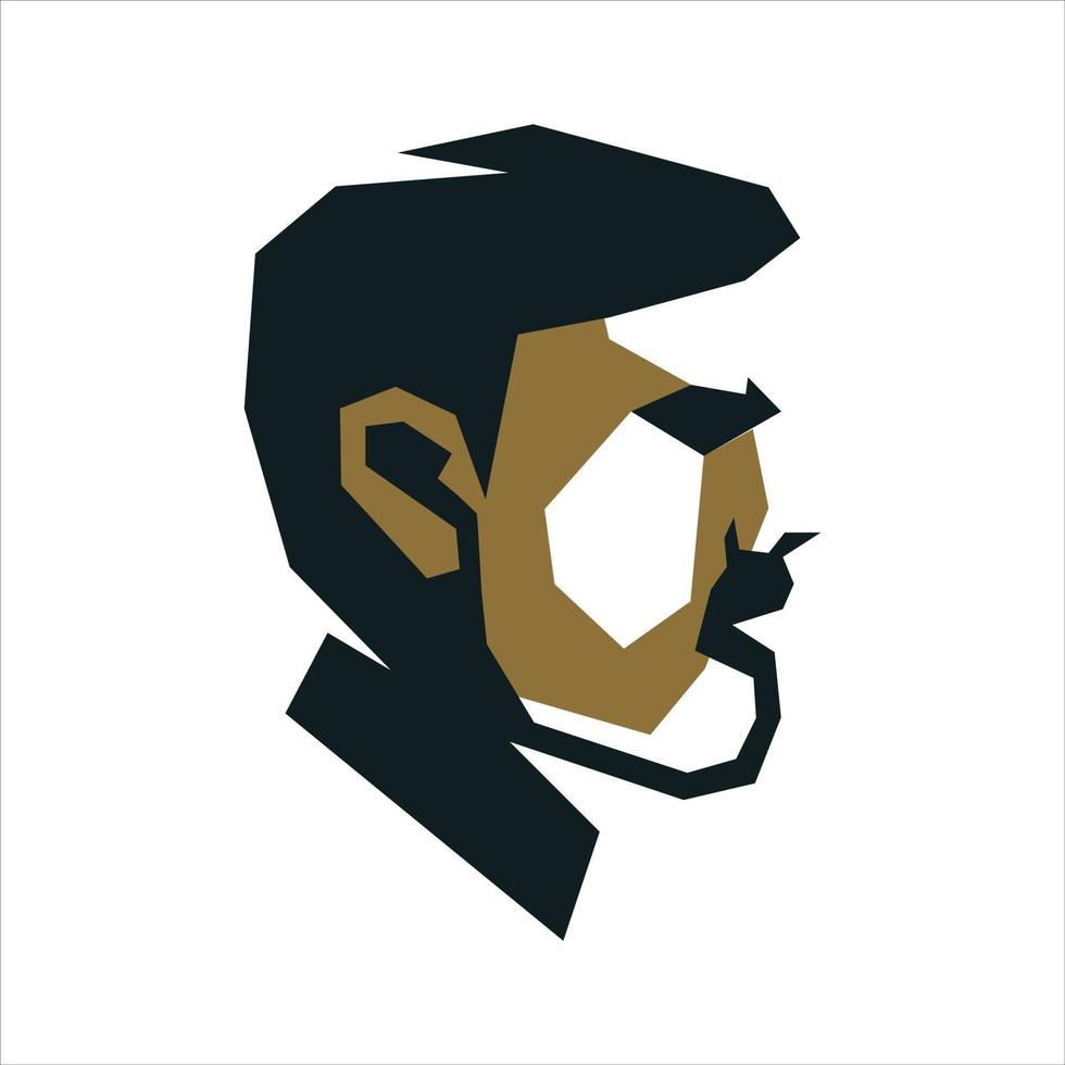 vector geometric face cool guy illustration