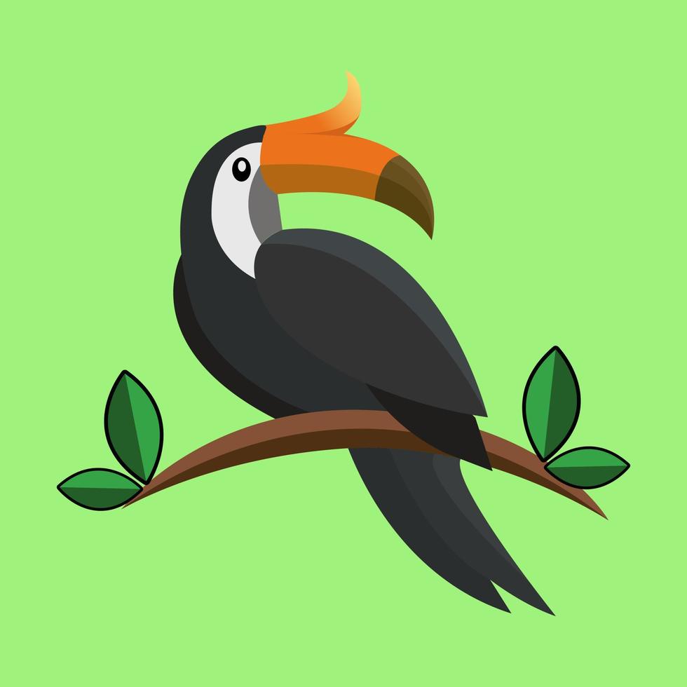 simple hornbill vector illustration Tropical bird of Southeast Asia.