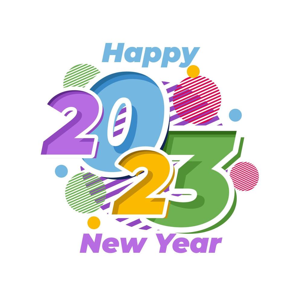 Happy new year 2023 design vector illustration