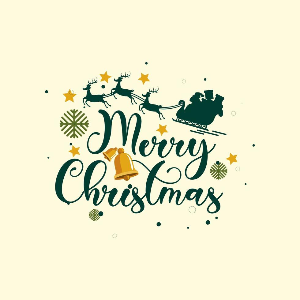 Merry Christmas Vector trendy abstract illustrations of christmas lettering. deer and santa template