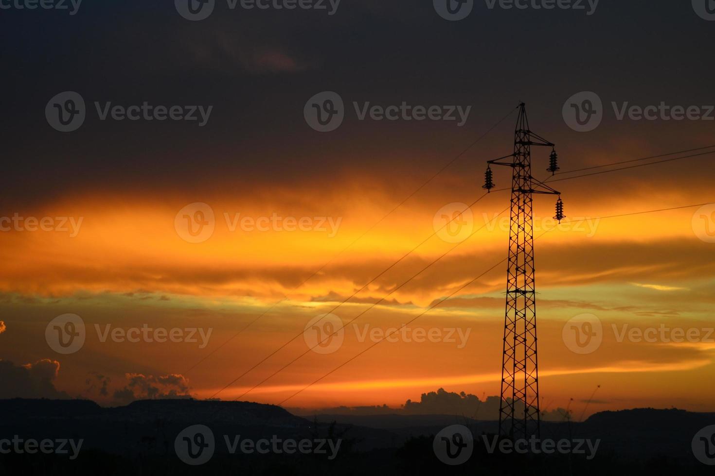 Power generation at sunset. photo