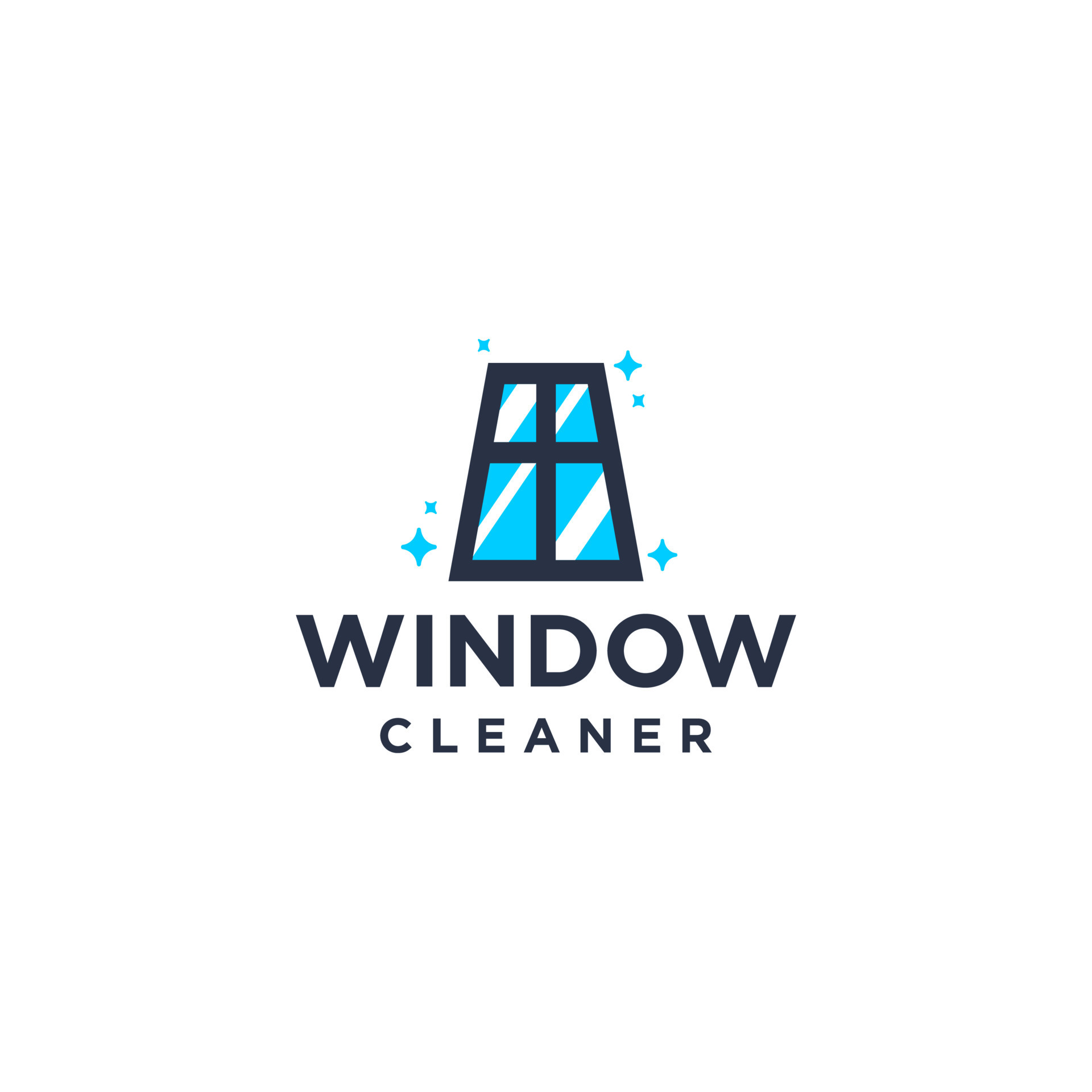 window cleaning service brand logo, house keeping service logo with