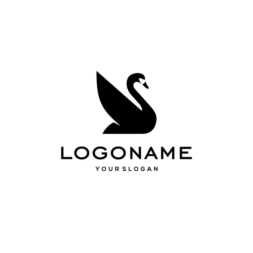 swan logo,goose or duck icon design vector in trendy and abstract luxury line outline style