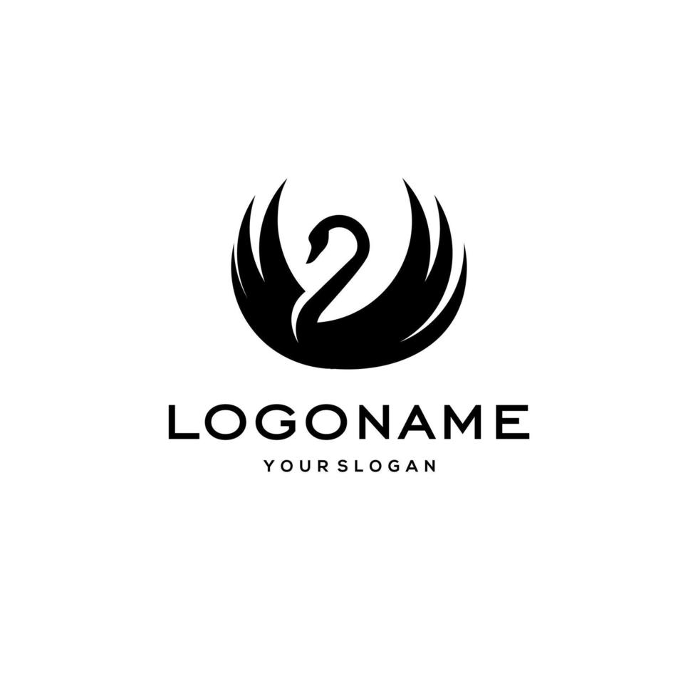 swan logo,goose or duck icon design vector in trendy and abstract luxury line outline style