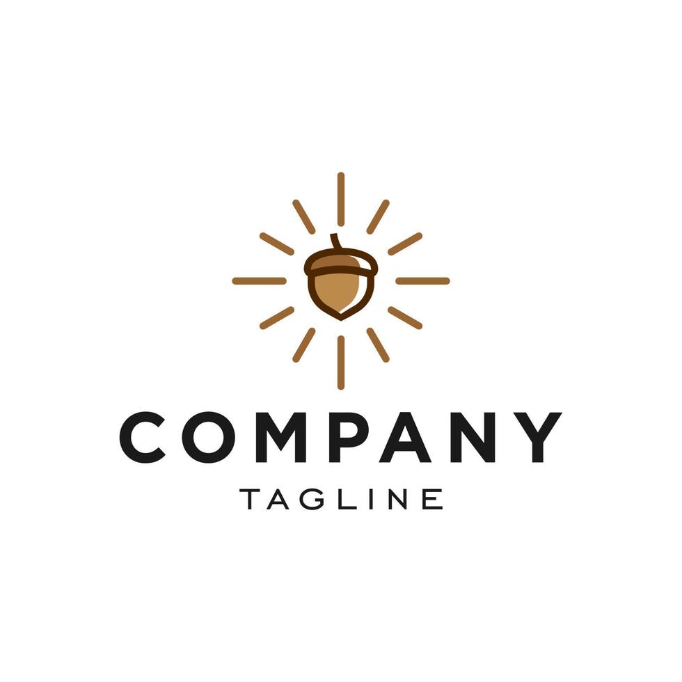 creative hipster acorn seed logo in trendy modern minimal badge style icon vector