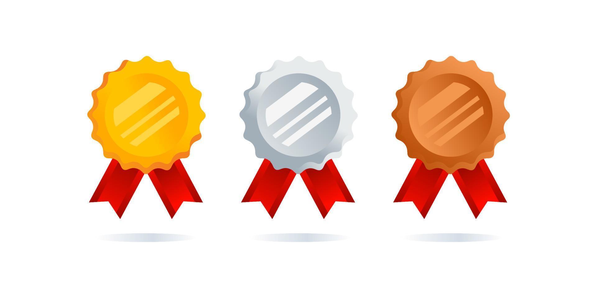 1st 2nd 3rd medal first place second third award winner badge guarantee winning prize ribbon symbol sign icon logo template Vector clip art illustration