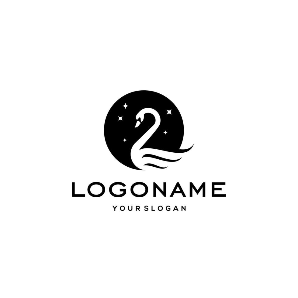 swan logo,goose or duck icon design vector in trendy and abstract luxury line outline style