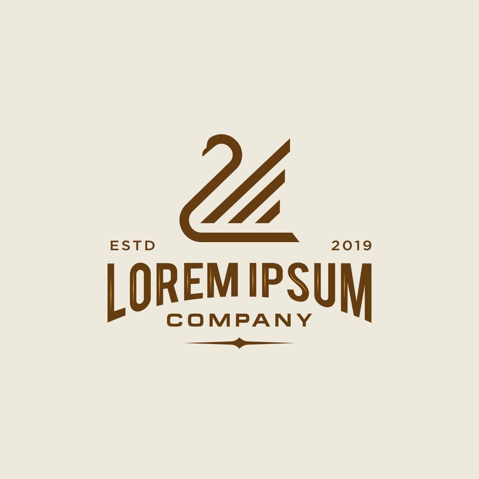 swan logo,goose or duck icon design vector in trendy and abstract luxury line outline style
