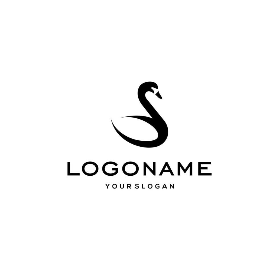 swan logo,goose or duck icon design vector in trendy and abstract luxury line outline style