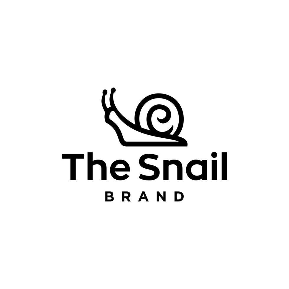 simple Black Line Snail Logo Design Vector icon. Modern Design. Snail Logo. Vector Illustration