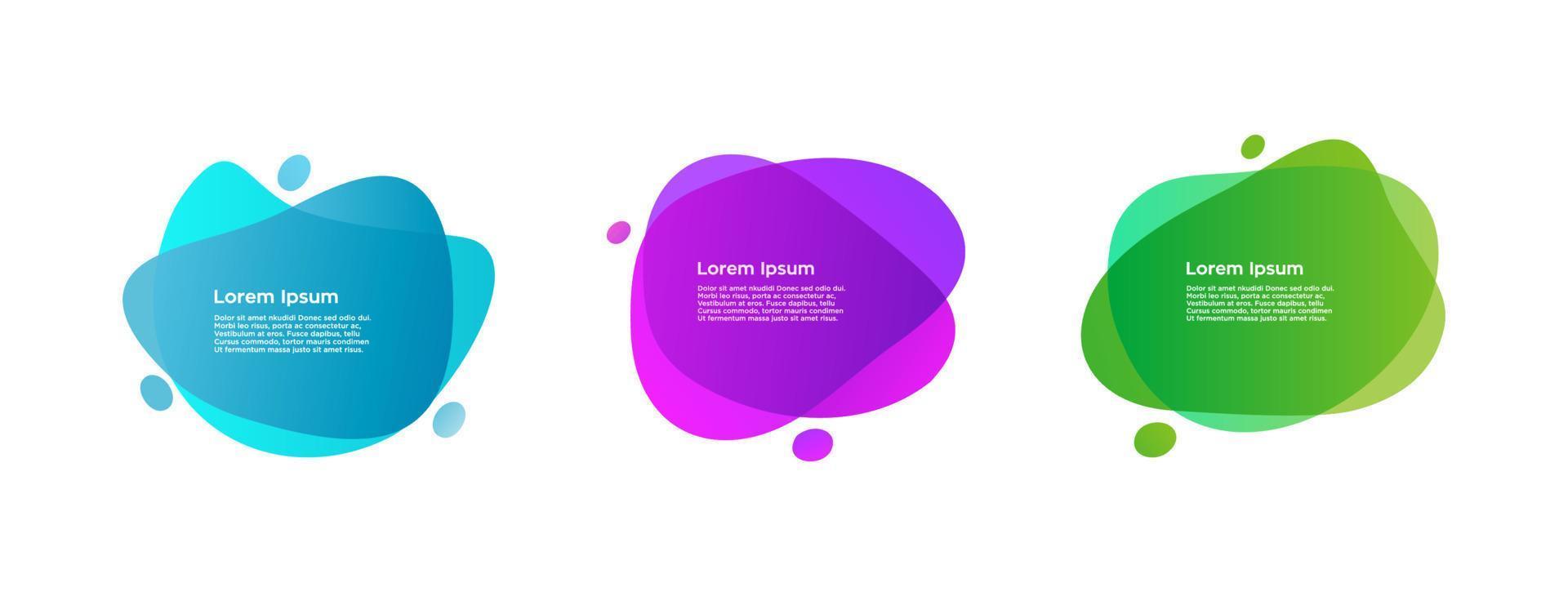 abstract gradient liquid banner set collection,trendy modern background, gradient infographic element vector