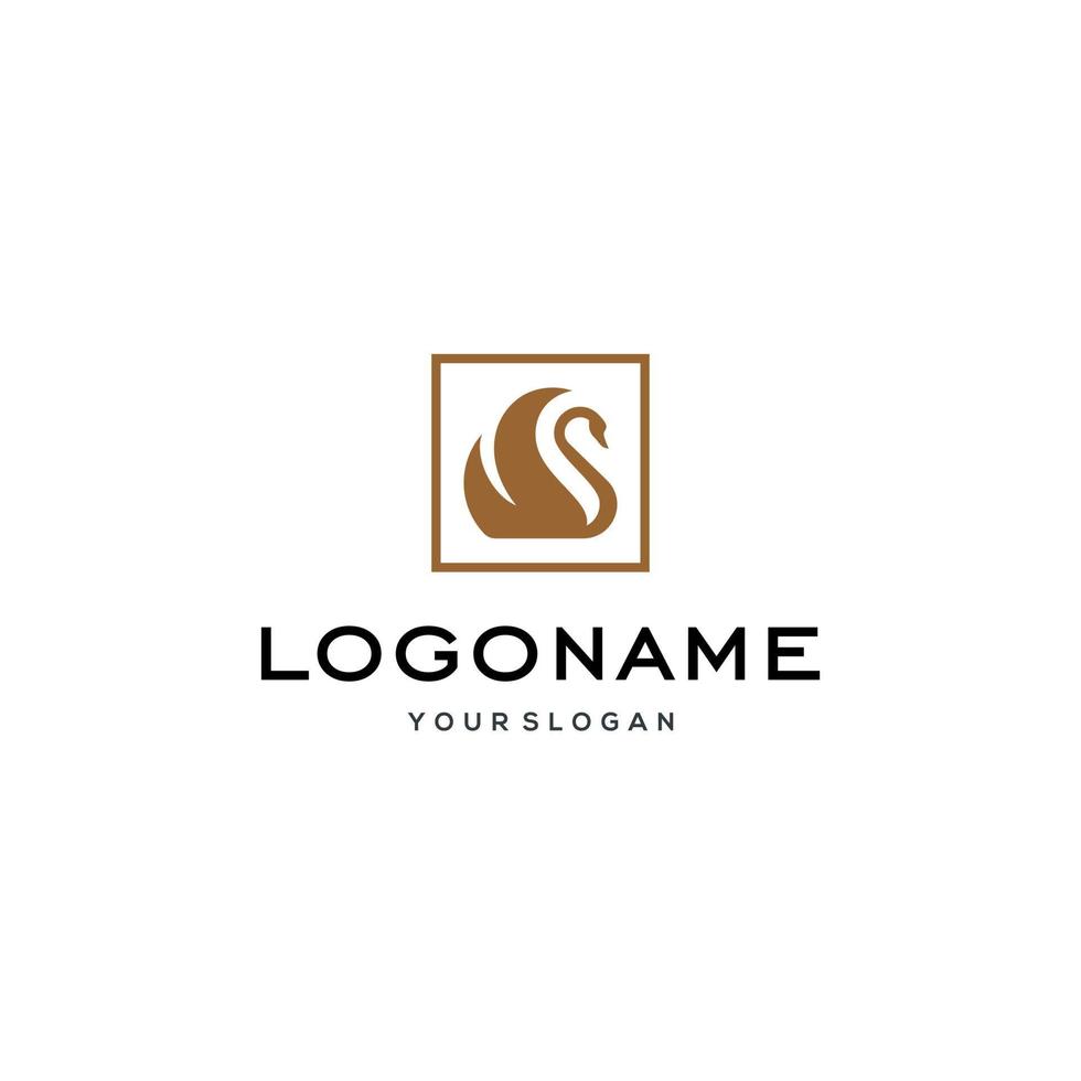 swan logo,goose or duck icon design vector in trendy and abstract luxury line outline style