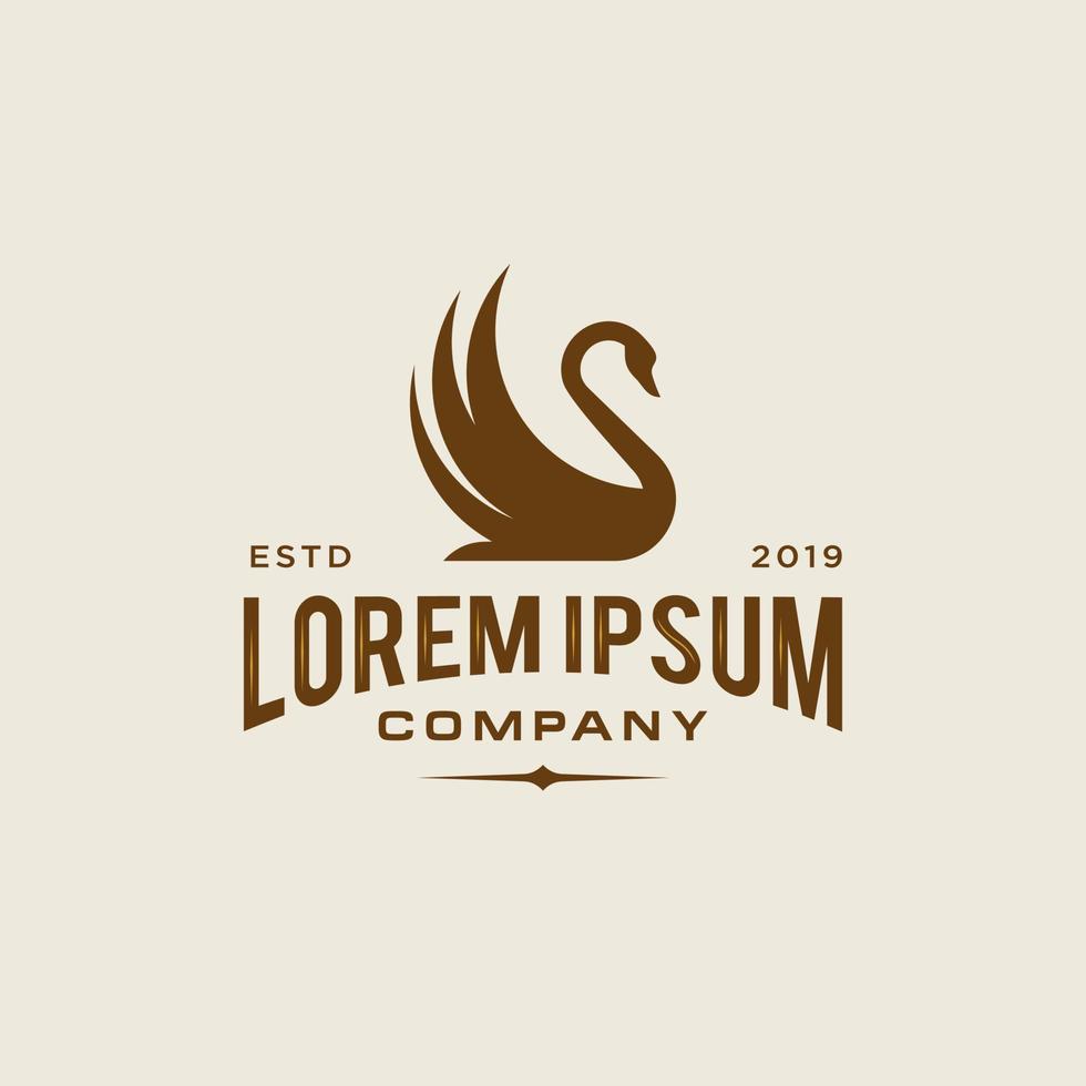 swan logo,goose or duck icon design vector in trendy and abstract luxury line outline style