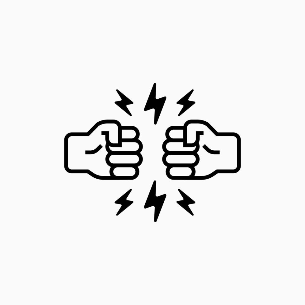 fist bump vector icon design line illustration clip art isolated on white background