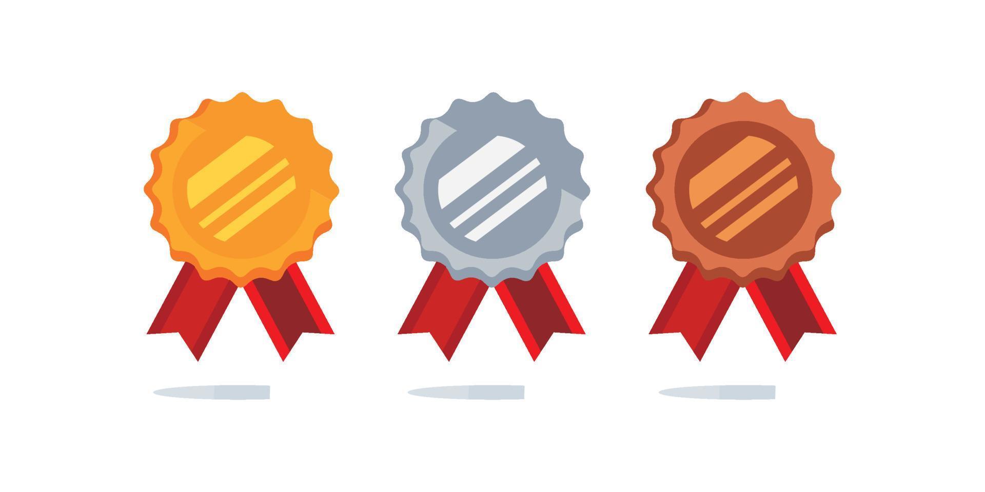 1st 2nd 3rd medal first place second third award winner badge guarantee winning prize ribbon symbol sign icon logo template Vector clip art illustration