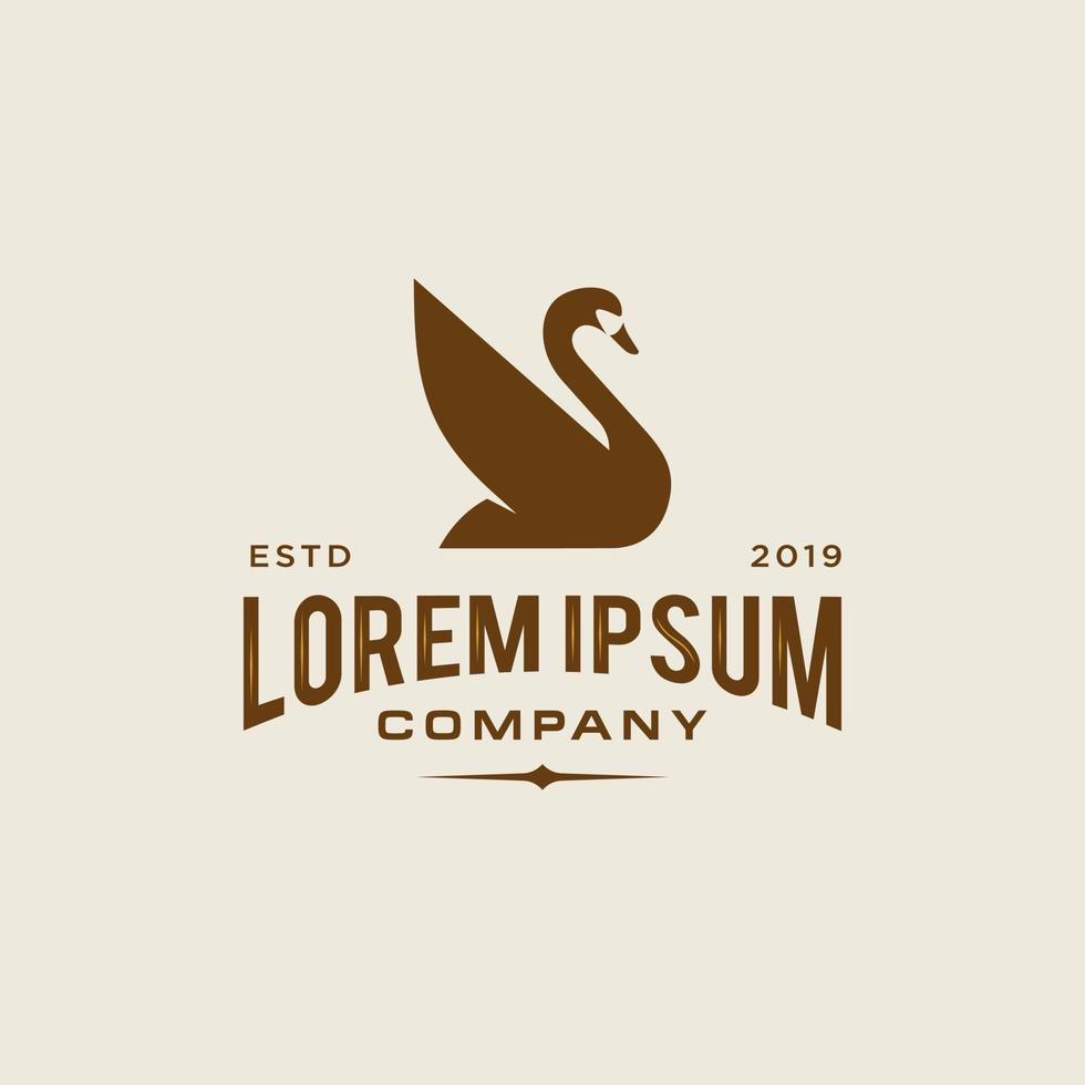 swan logo,goose or duck icon design vector in trendy and abstract luxury line outline style