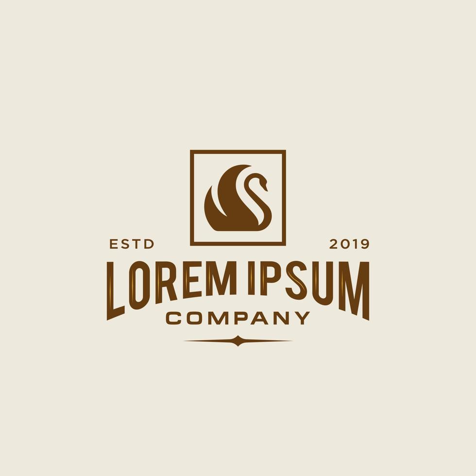 swan logo,goose or duck icon design vector in trendy and abstract luxury line outline style