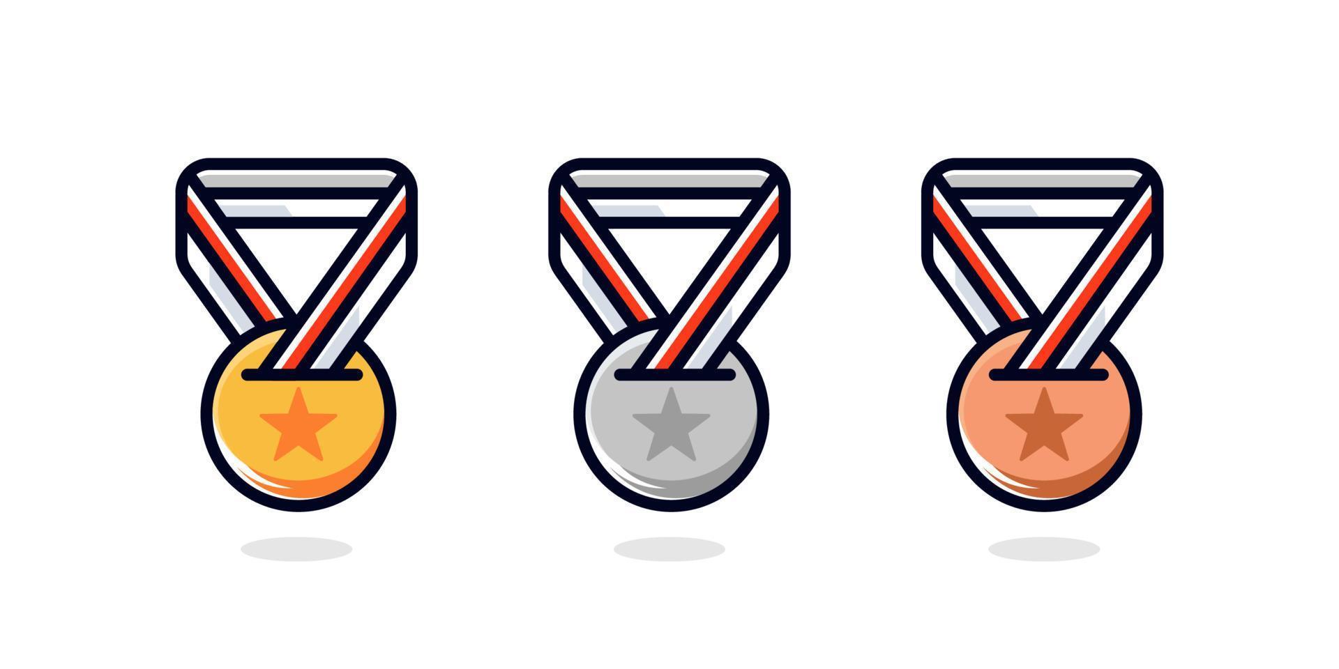 1st 2nd 3rd medal first place second third award winner badge guarantee winning prize ribbon symbol sign icon logo template Vector clip art illustration