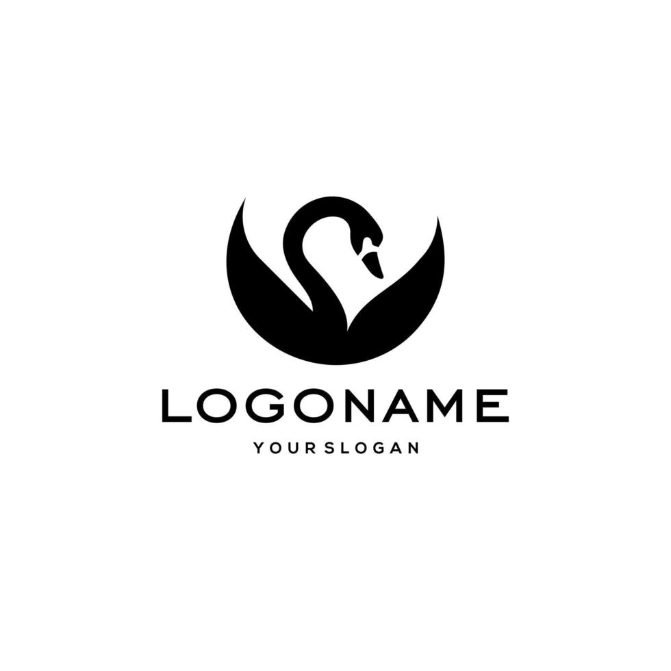 swan logo,goose or duck icon design vector in trendy and abstract luxury line outline style