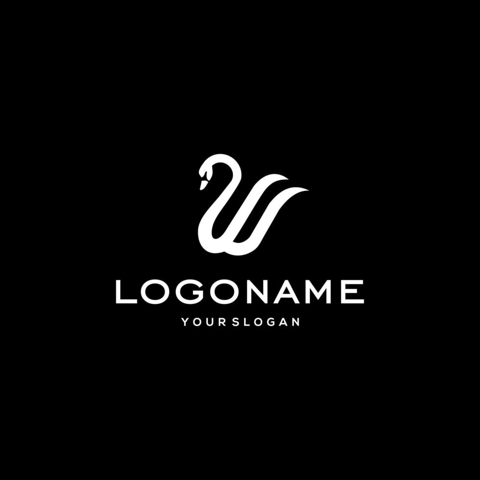swan logo,goose or duck icon design vector in trendy and abstract luxury line outline style