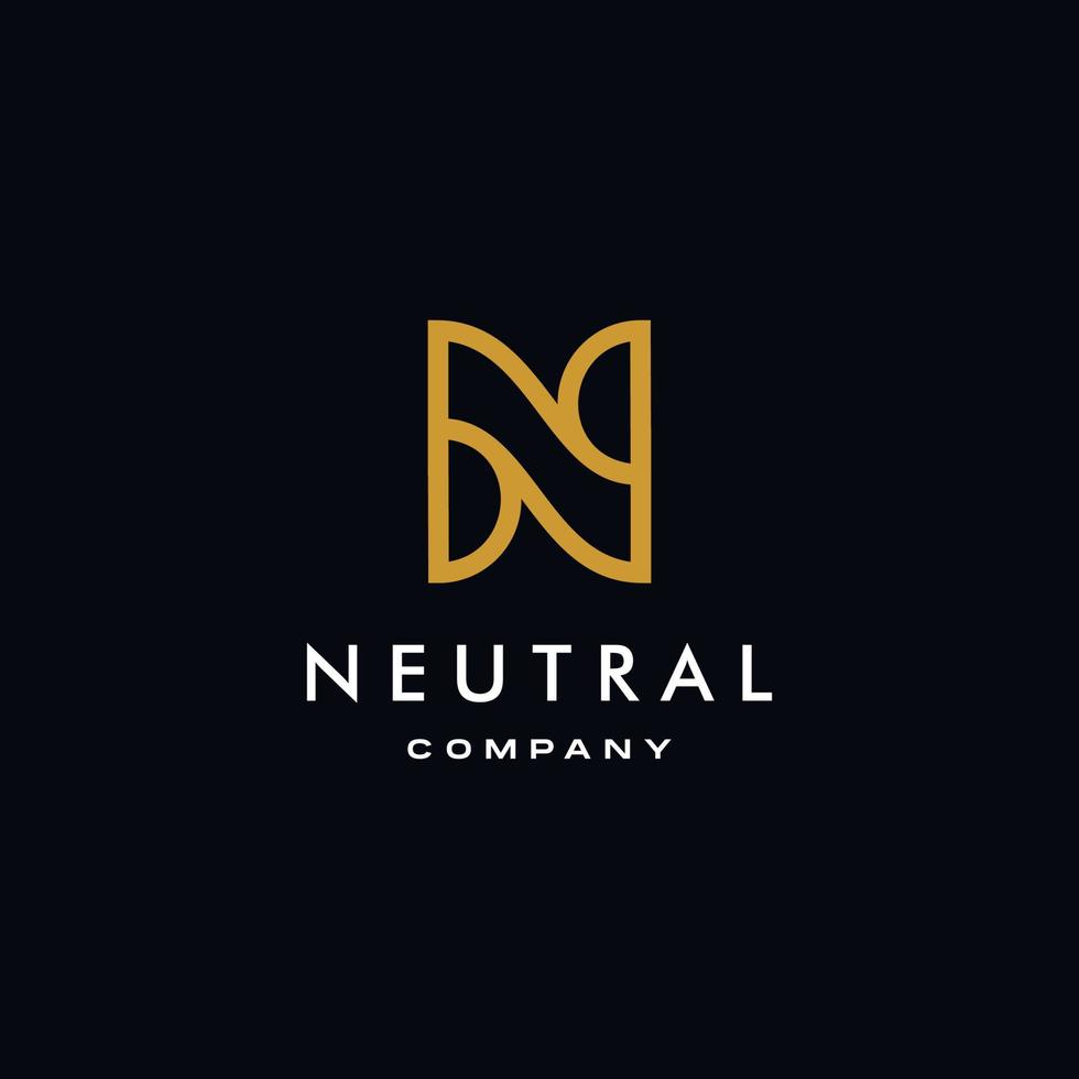 N logotype icon elegance logo element symbol in trendy line outline linear minimal elegant and luxury style vector