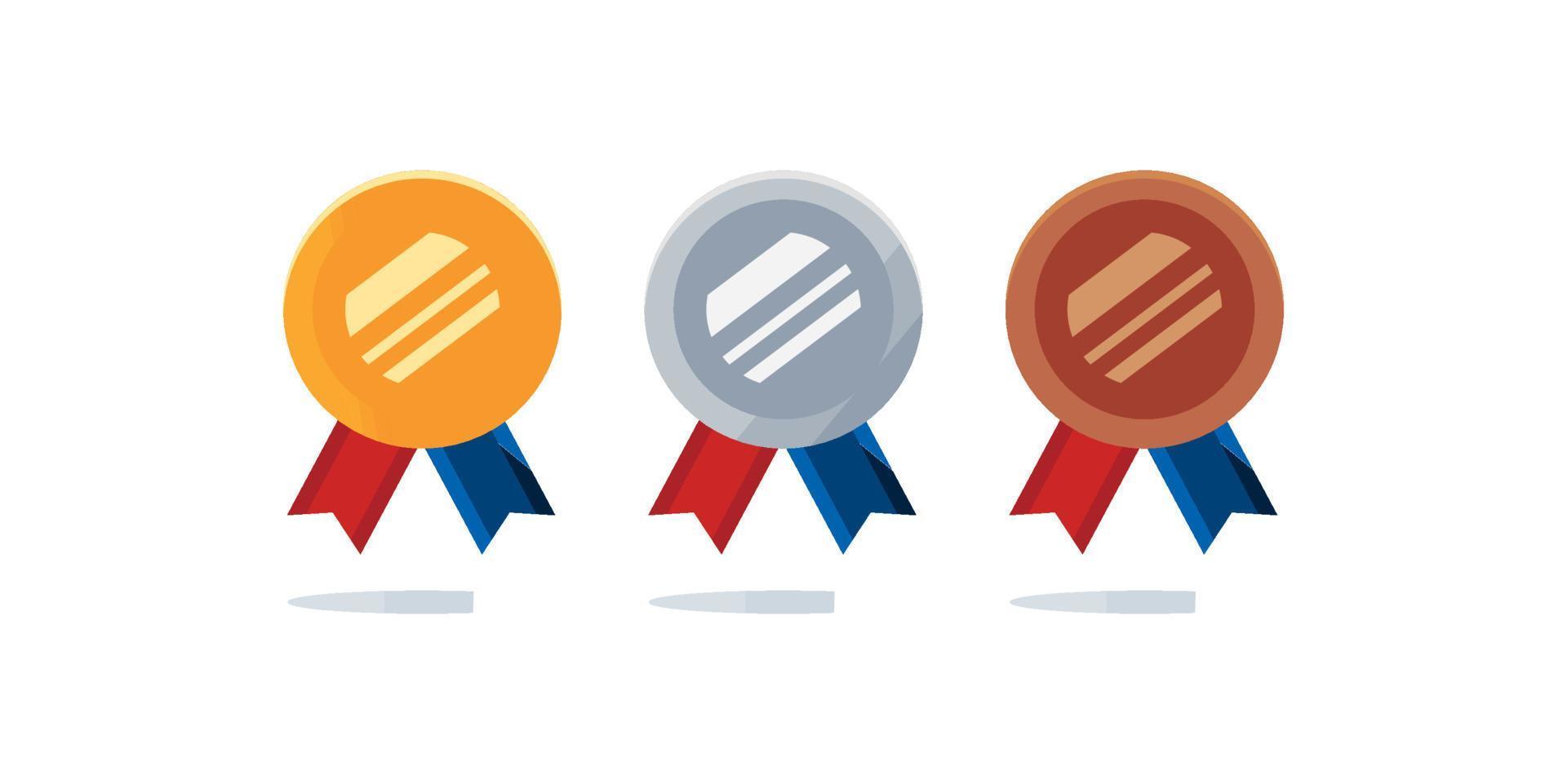 1st 2nd 3rd medal first place second third award winner badge guarantee winning prize ribbon symbol sign icon logo template Vector clip art illustration