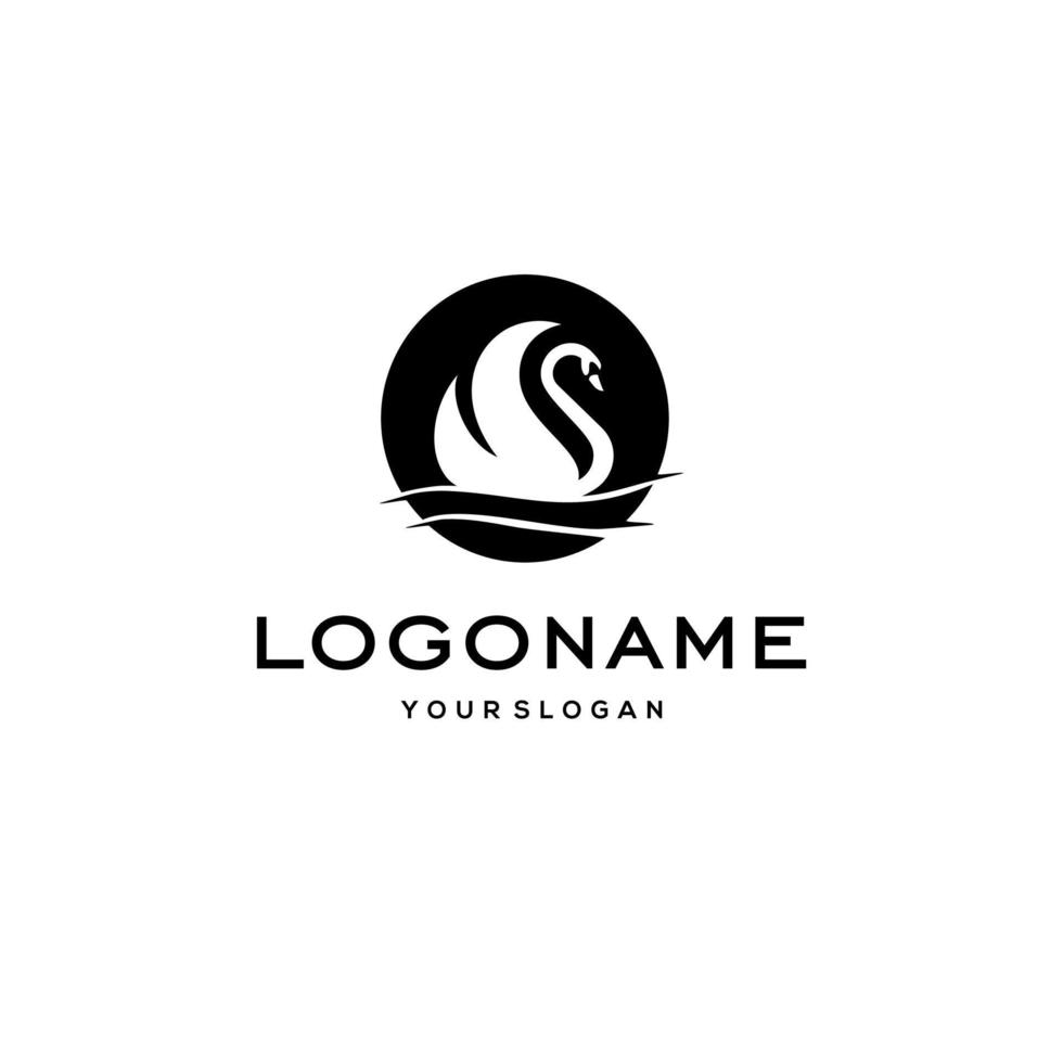 swan logo,goose or duck icon design vector in trendy and abstract luxury line outline style