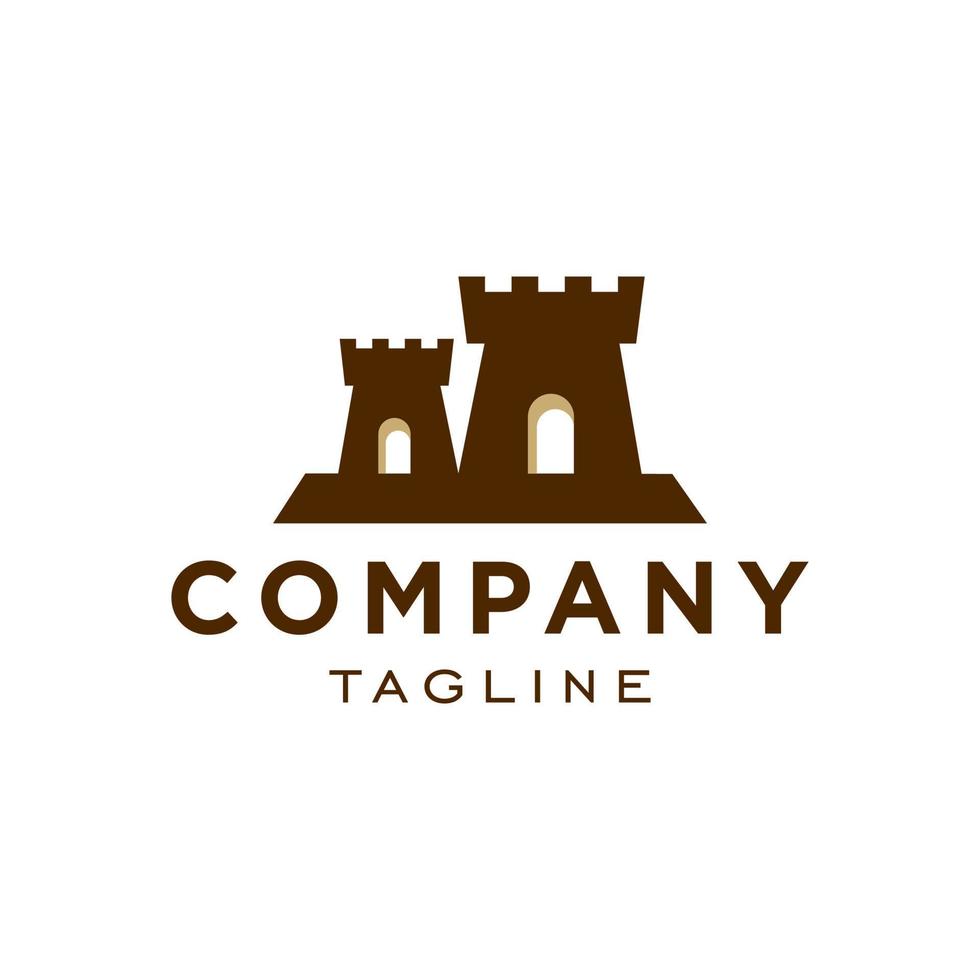 castle kingdom logo design icon in trendy simple minimal modern style vector