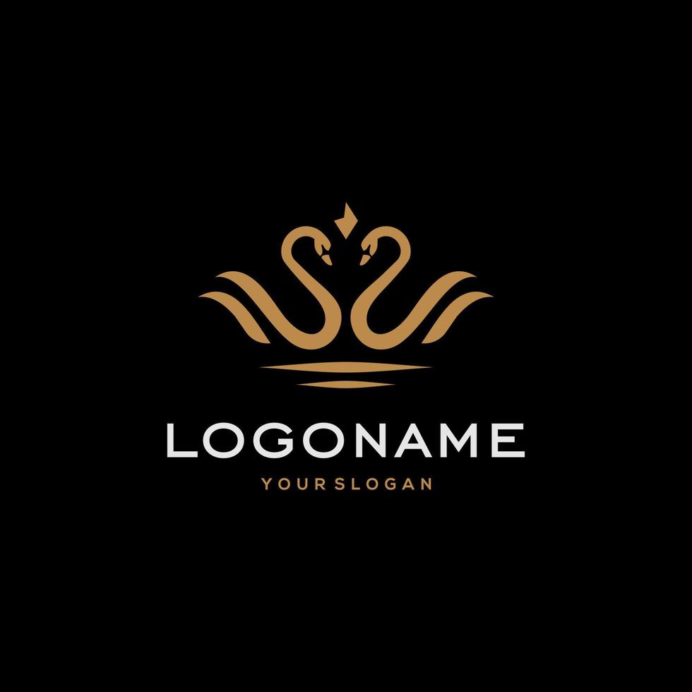 swan logo,goose or duck icon design vector in trendy and abstract luxury line outline style