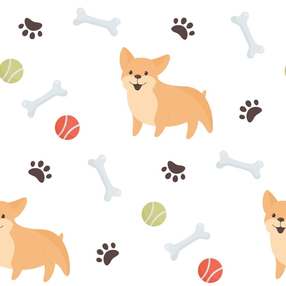 cute corgi pattern vector