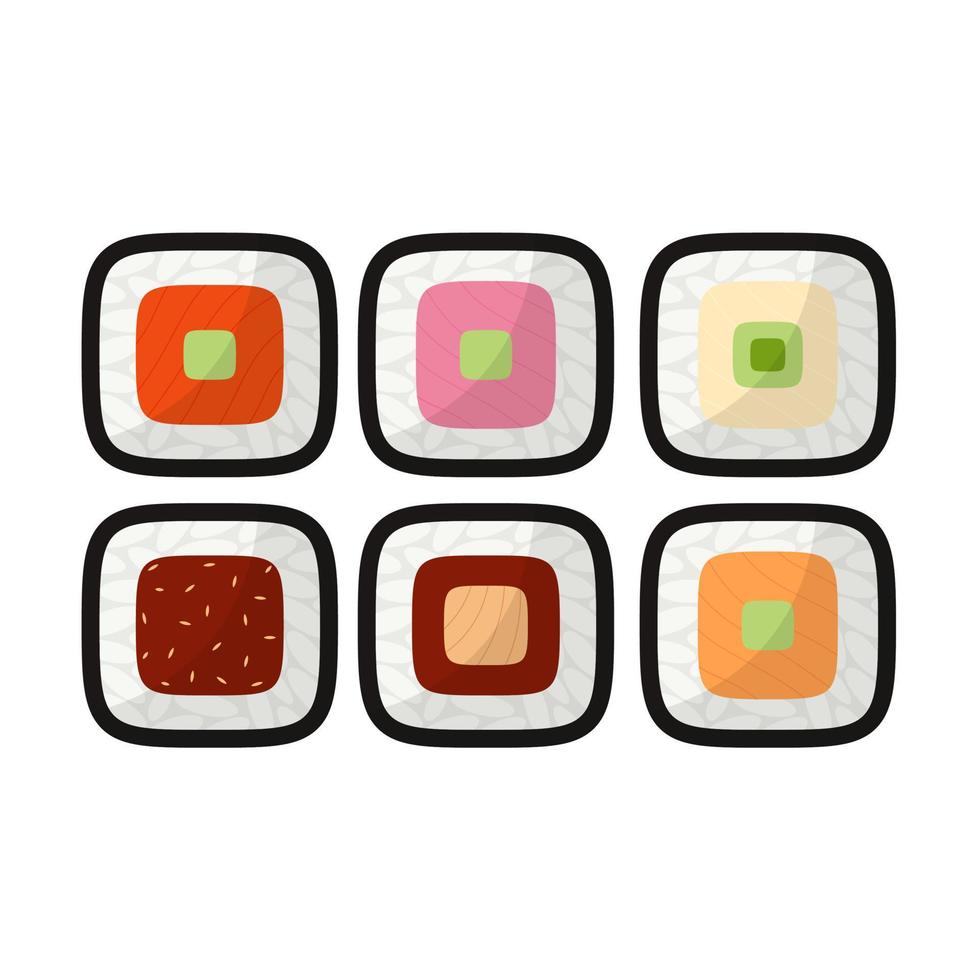 set of sushi vector